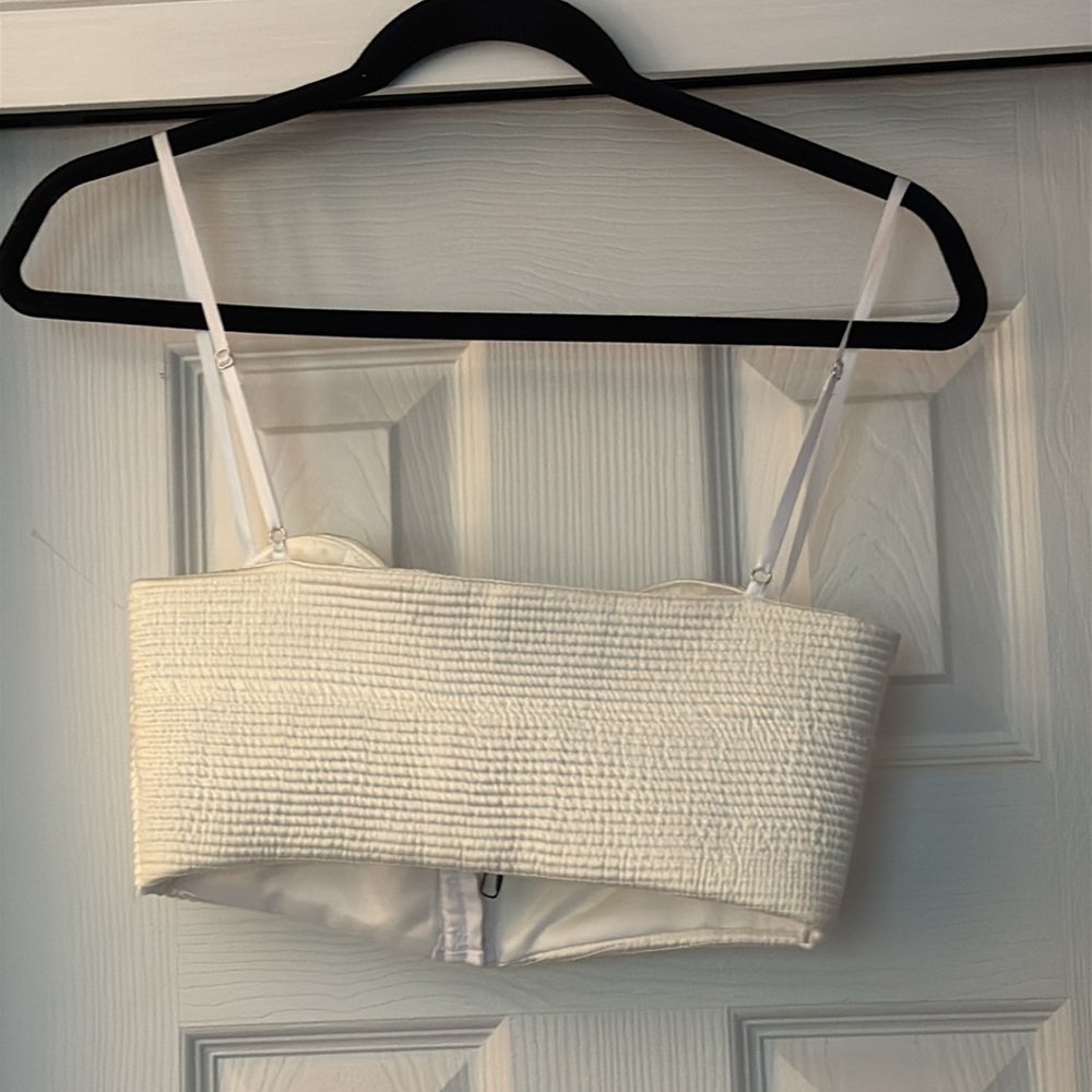 Brand new Zara White Ribbed Bustier crop Top!! - Picture 5 of 7